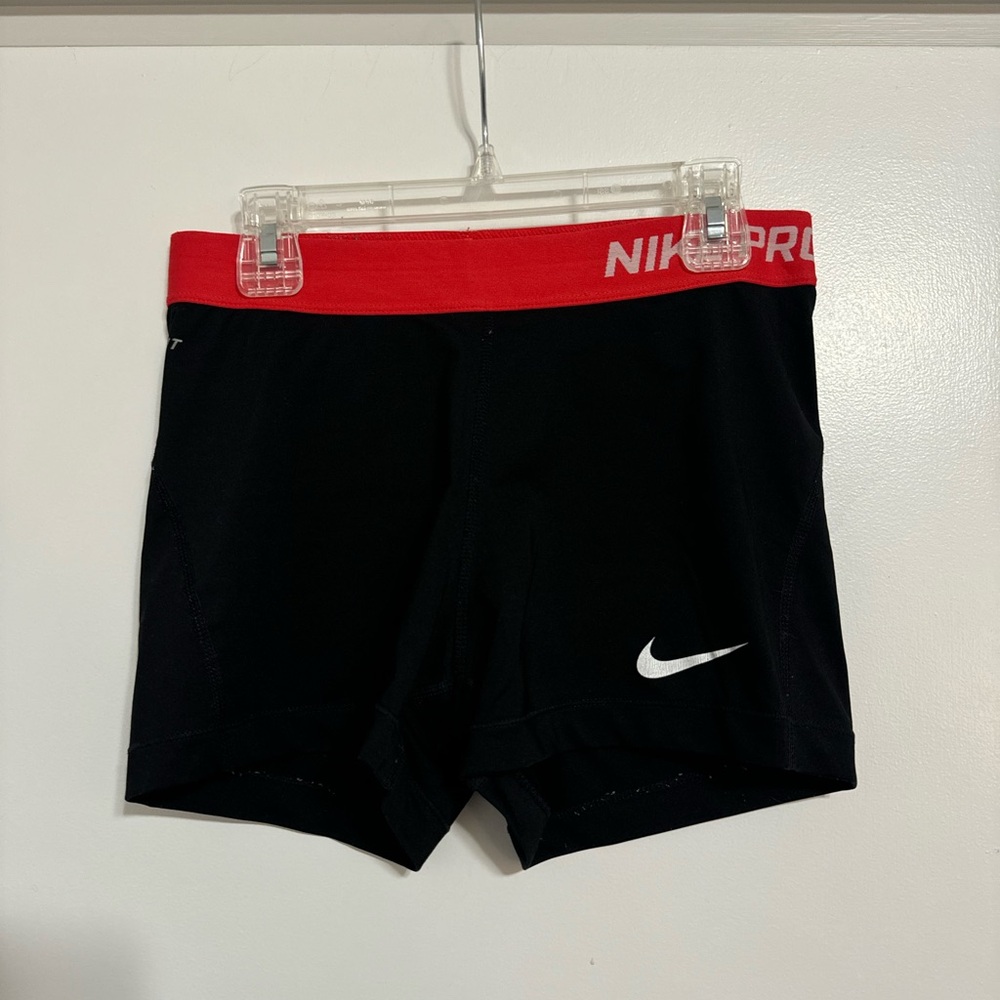 Nike Black Shorts with Red Waistband